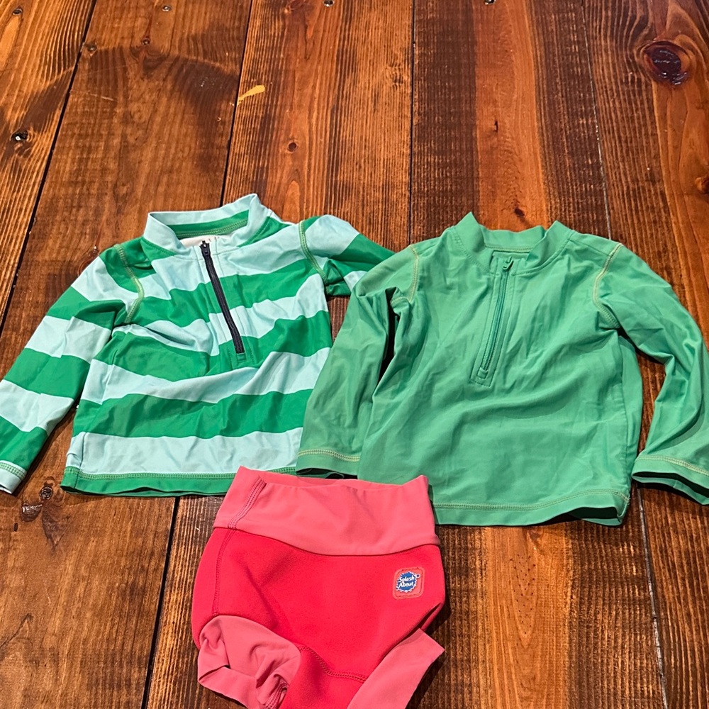 Kids Green and Pink Swim Set